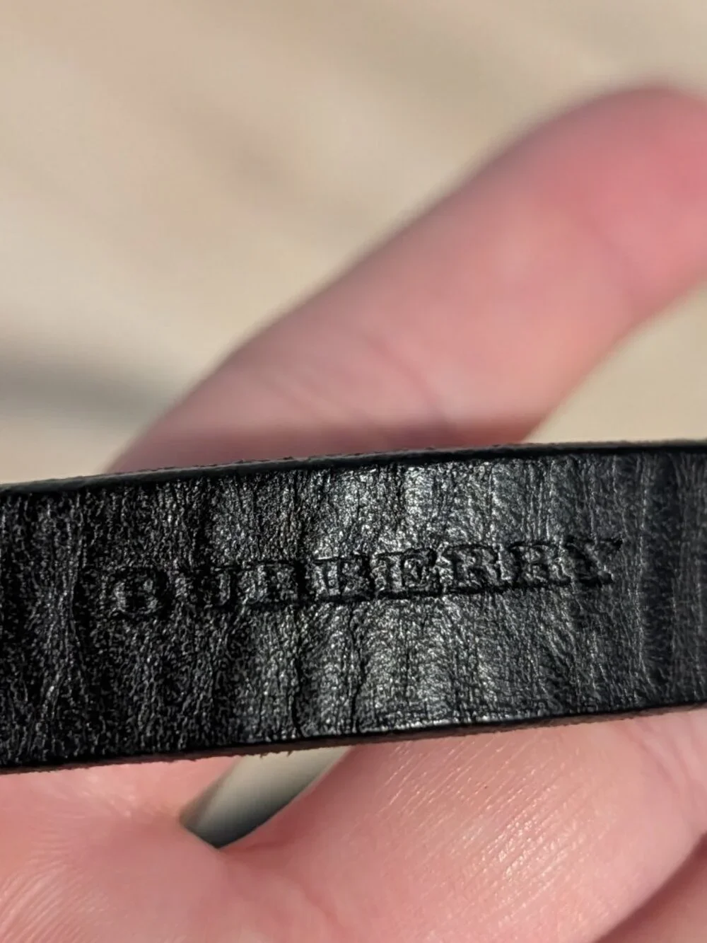 Burberry Black leather Turn Lock Buckle Belt
